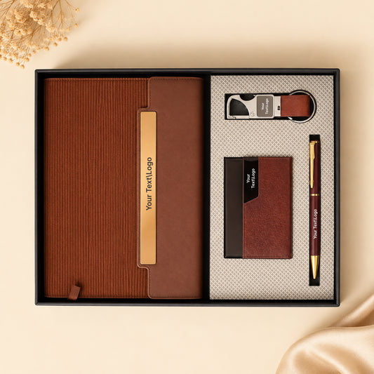 Luxury Executive Gift Set – A5 Diary, Pen, Card Holder & Keychain