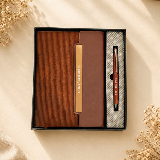 Personalized Premium A5 Leather Diary & Pen Gift Set
