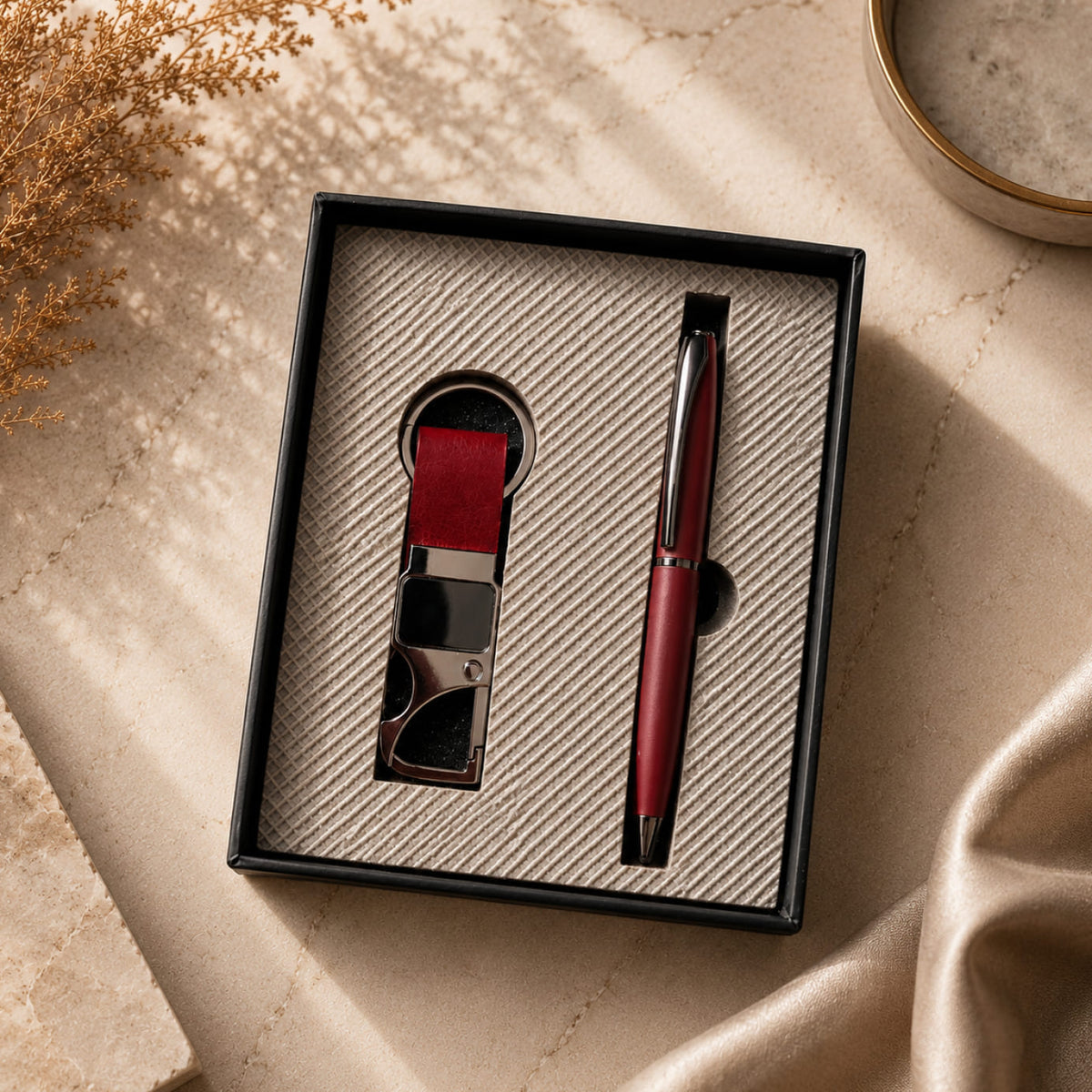 Personalised Pen & Keychain Gift Set – Custom Laser Engraved