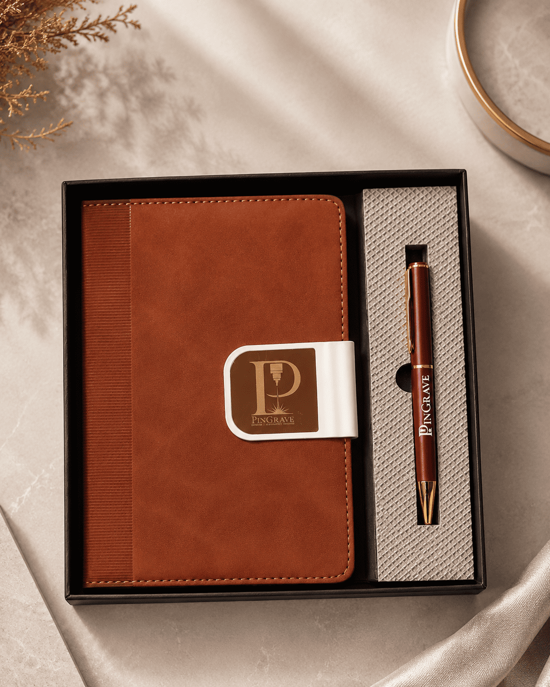 Leather A5 Diary & Pen Gift Set