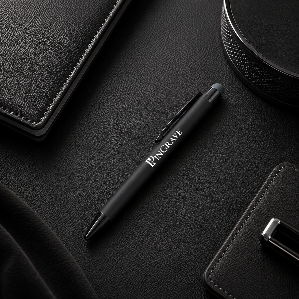 Personalised Gunmetal Stylus Pen – Custom Engraved Touchscreen Pen