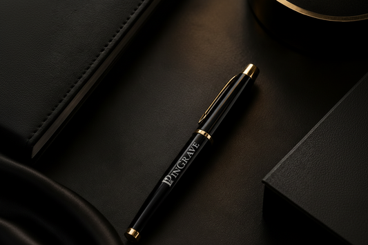 Premium Black & Gold Pen – Custom Laser Engraved